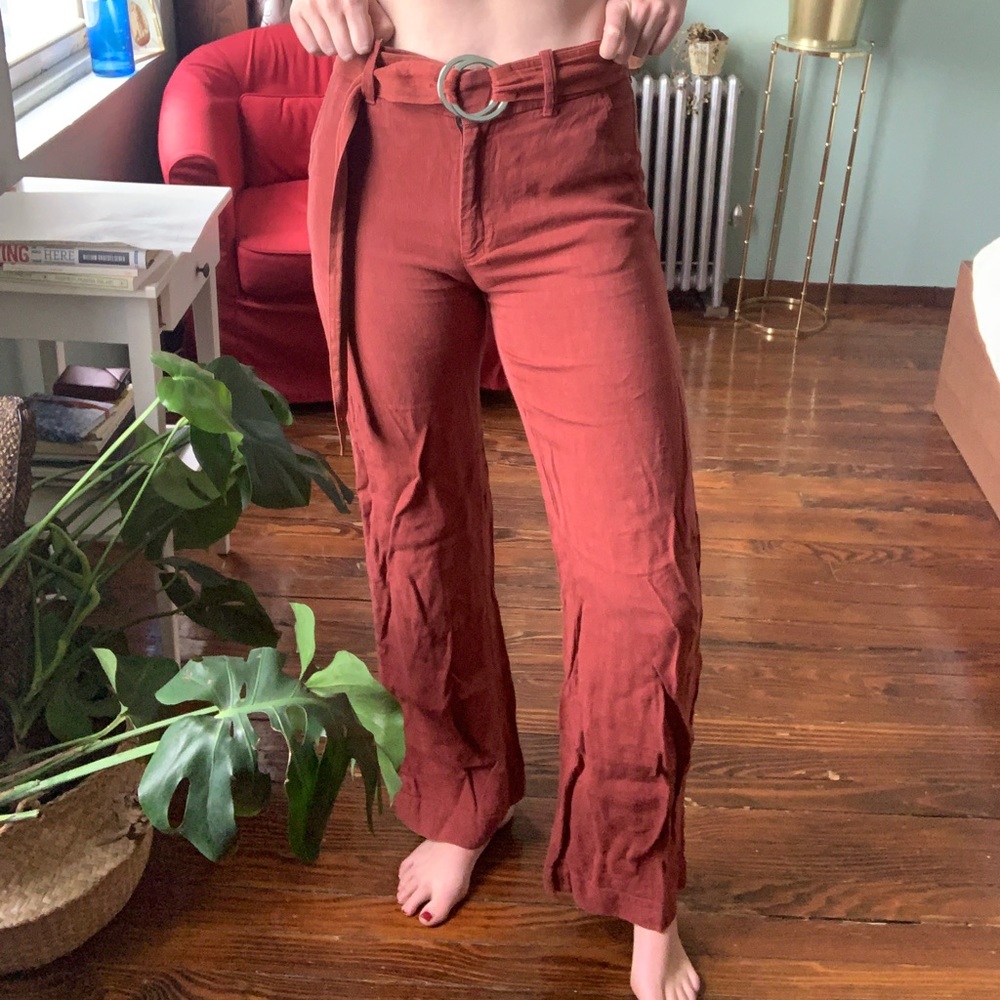 Gorgeous Burnt Orange Linen Pants